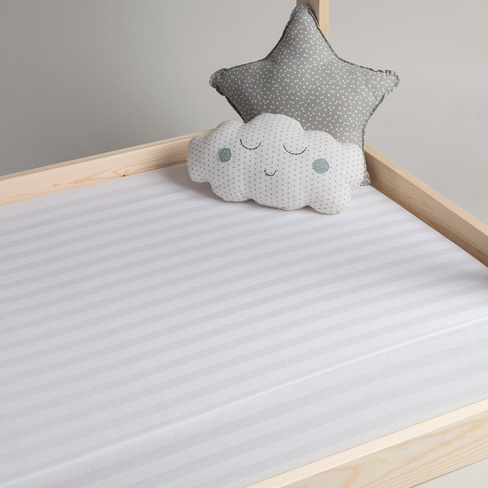 Striped Satin cot mattress cover